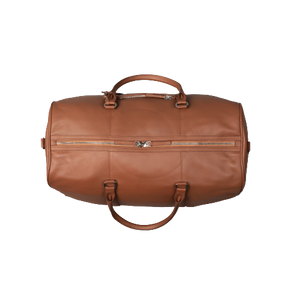 Deluxe Travel Leather Duffle Bag, Brown Zing Apparel