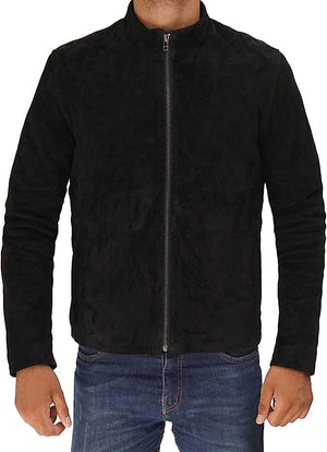 Men Black Suede Leather Jacket Zing Apparel