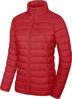 Red Quilt Jacket Women - Puffer Jacket Zing Apparel
