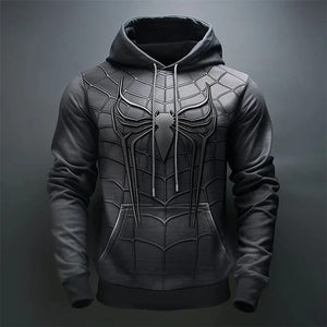 spider web print hoodie