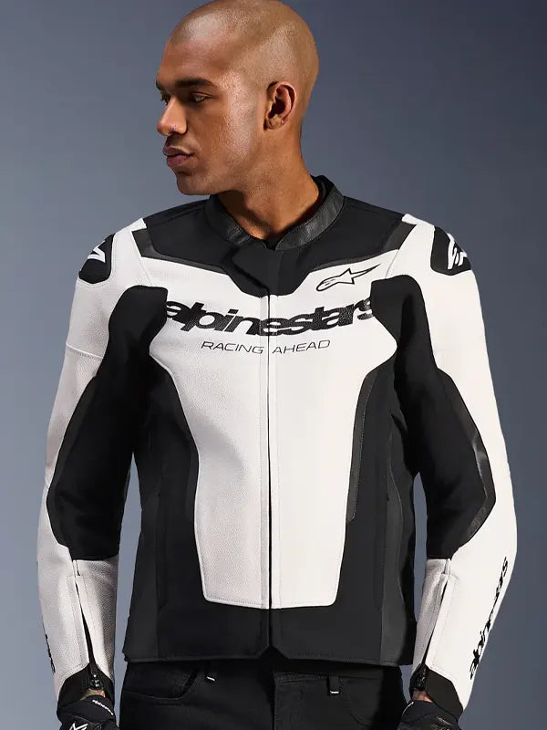 Alpinestars Leather Jacket White - Zing Apparels