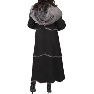 Black Fur Leather Coat For Women Buy