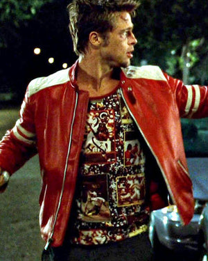 Brad Pitt Fight Club Leather Jacket For Sale