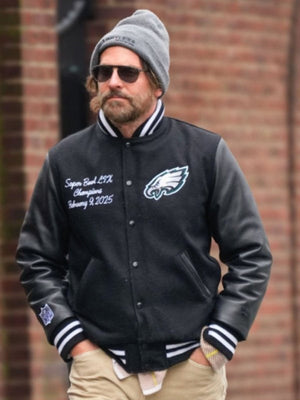Bradley Cooper 2025 NYC Black Eagles Jacket