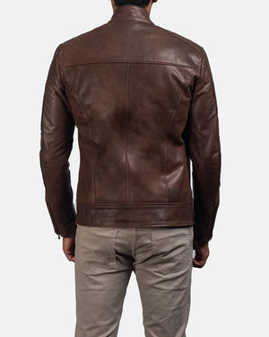 Dean Brown Leather Biker Jacket