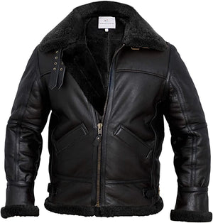 Flight-Pilot-Black-Leather-Shearling-Jacket-Buy