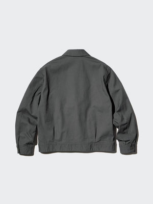 Grey Uniqlo bomber blouson jacket minimal design