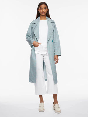 Houndstooth-Belted-Womens-Long-Rain-Coat