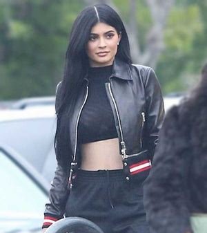 Kylie Jenner Street Style Leather Jacket