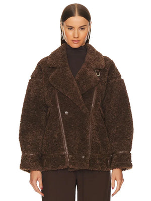 LAMARQUE-Badu-Faux-Shearling-Jacket-Brown