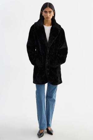 LAMARQUE-Linnea-Faux-Fur-Coat-Black