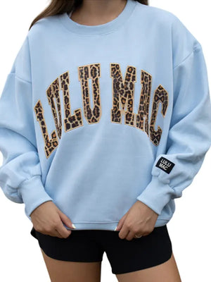 Lulu Mac Sweatshirt Cheetah Print Blue