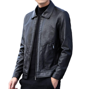Tall Leather Biker Jacket Men, Black Zing Apparel