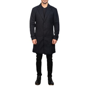 Petrillo Wool Singled Breasted Coat, Black Zing Apparel