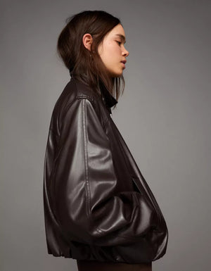 Men’s leather blouson jacket