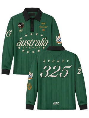 Mens-Green-Black-UFC-325-Rugby-Polo