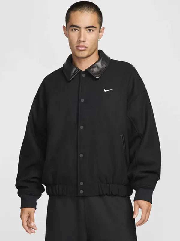 NIKE VARSITY JACKET スタジャン XXL ブラック　ナイキ Nike Solo Swoosh Varsity Jacket Black - Zing Apparels