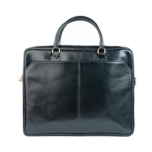 Premium Oil Pull Up Laptop Bag, Black Zing Apparel