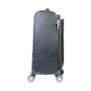 Premium Leather Cabin Trolley Bag, Black Zing Apparel