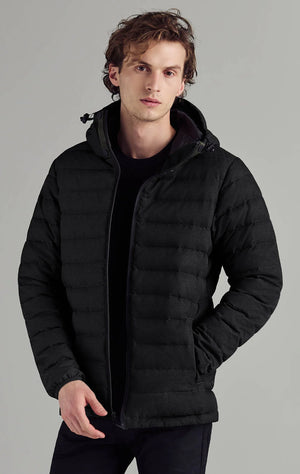 Packable puffer jacket men with hood