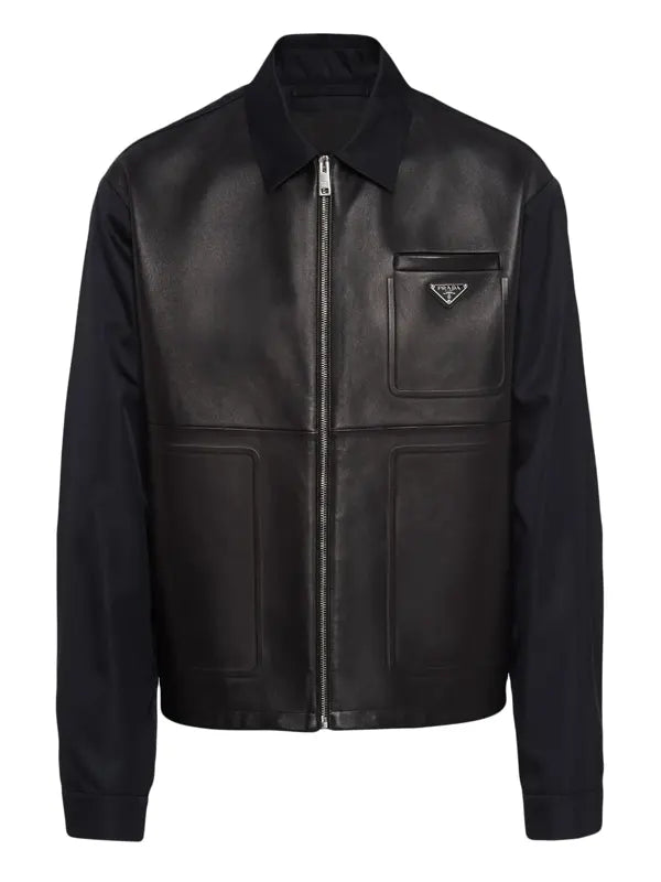 prada レザージャケット Prada Black Leather Jacket Men - Zing Apparels