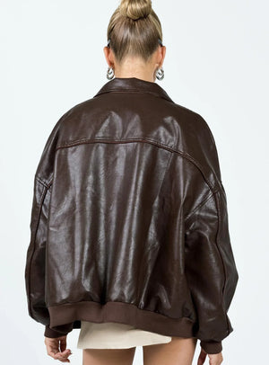 Princess-Polly-Brown-Goldsmith-Faux-Leather-Bomber-Jacket-Back