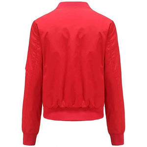 Leather Bomber Jacket Women, Red Zing Apparel