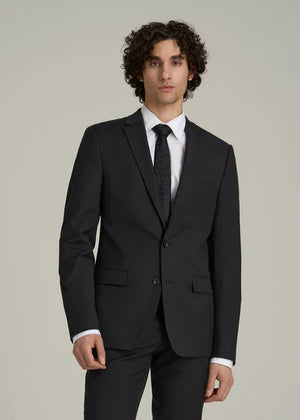 Slim fit black suit coat men