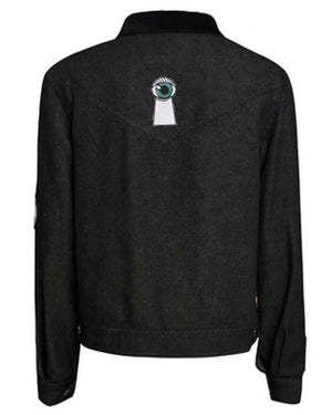 Stranger-Things-S4-Robin-Buckley-Denim-Black-Jacket-Back-View