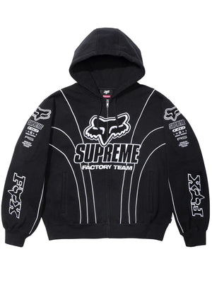 Supreme-Fox-Racing-Zip-Up-Hooded-Sweatshirt-Black
