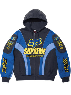 Supreme-Fox-Racing-Zip-Up-Hooded-Sweatshirt-Blue