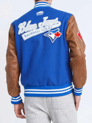 Toronto Blue Jays Blue And Brown Varsity Jacket Buy