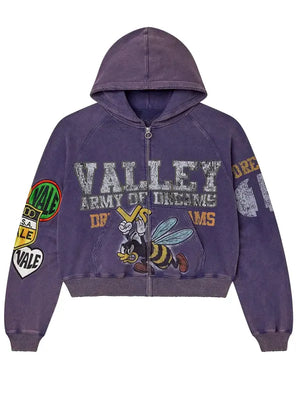 Vale Hoodie Purple Zip