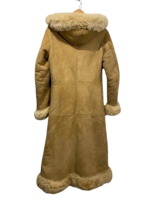 Vintage 70s Penny Lane Shearling Leather Coat For Sale