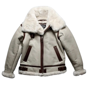 White Shearling Jacket For Winter B3 - Warmth Jacket Zing Apparel