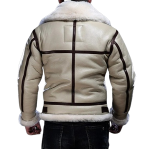 White Shearling Jacket For Winter B3 - Warmth Jacket Zing Apparel