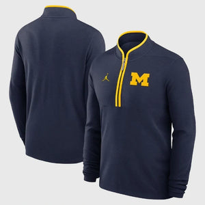 Wolverines-Navy-Fleece-Half-Zip-Coach-Sweatshirt-2025