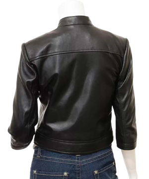 Cropped Leather Jacket, Women Biker Jacket Zing Apparel