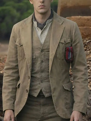 Young Sherlock Hero Fiennes Tiffin Brown Blazer