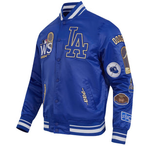 buy mens pro standard blue los angeles dodgers 2024 world series champions rib satin full snap jacket
