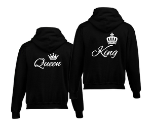 black king and queen hoodies
