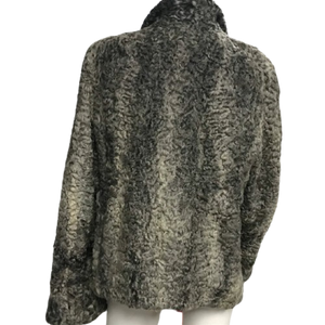 Vintage Grey Astrakhan Shearling Fur Coat