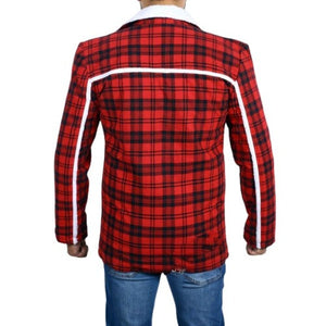 Ryan’s Checkered Cotton Jacket With White Shearling Zing Apparel