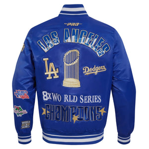 mens pro standard blue los angeles dodgers 2024 world series champions rib satin full snap jacket for sale