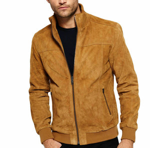 Men Slim Fit Biker Suede Jacket Zing Apparel