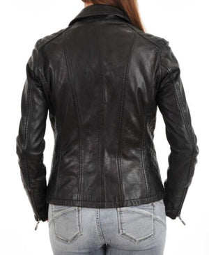 Lamb Skin Leather Blazer Women Slim Fit Zing Apparel