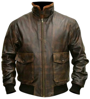 G-1 Aviator Distressed Brown Leather Jacket Zing Apparel
