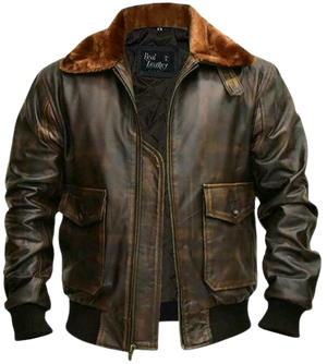 G-1 Aviator Distressed Brown Leather Jacket Zing Apparel
