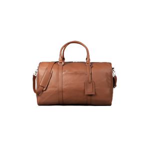 Deluxe Travel Leather Duffle Bag, Brown Zing Apparel