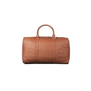 Deluxe Travel Leather Duffle Bag, Brown Zing Apparel